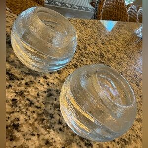 Simon Pearce Glass Votive Candle Holders (Pair)